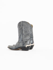 Vintage x DURANGO Grey Buckled Leather Cowboy Boots (8.5, 9)