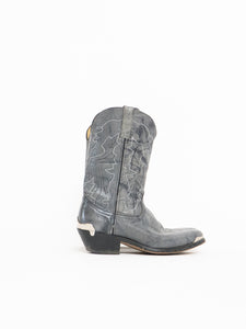 Vintage x DURANGO Grey Buckled Leather Cowboy Boots (8.5, 9)