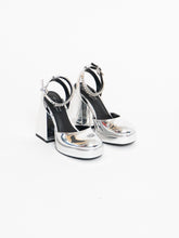 Load image into Gallery viewer, Modern x SPRING Silver Platform Rhinestone Heels (5.5, 6)