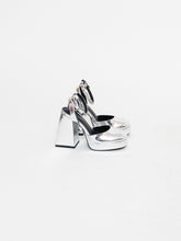 Load image into Gallery viewer, Modern x SPRING Silver Platform Rhinestone Heels (5.5, 6)