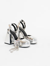 Load image into Gallery viewer, Modern x SPRING Silver Platform Rhinestone Heels (5.5, 6)