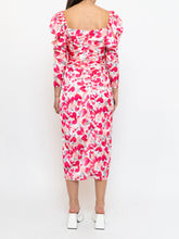 Load image into Gallery viewer, Modern x Motif White Floral Satin Cinched Dress (S, M)
