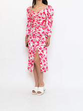 Load image into Gallery viewer, Modern x Motif White Floral Satin Cinched Dress (S, M)