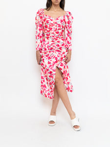 Modern x Motif White Floral Satin Cinched Dress (S, M)
