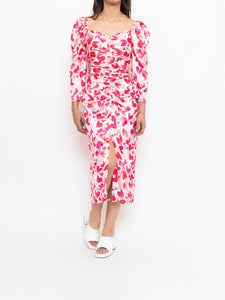 Modern x Motif White Floral Satin Cinched Dress (S, M)