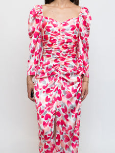 Modern x Motif White Floral Satin Cinched Dress (S, M)