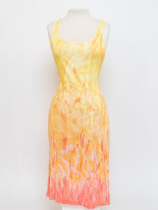 Vintage x ROBERT CAVALLI Yellow Patterned Bodycon Dress (M, L)