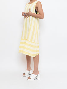 Vintage x Made in Italy x Yellow Striped Linen Dress (S, M)