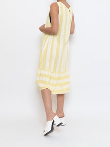 Vintage x Made in Italy x Yellow Striped Linen Dress (S, M)
