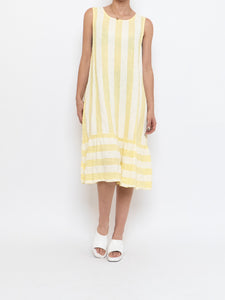 Vintage x Made in Italy x Yellow Striped Linen Dress (S, M)