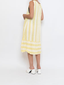 Vintage x Made in Italy x Yellow Striped Linen Dress (S, M)