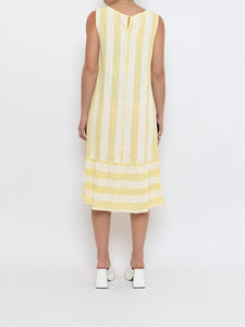 Vintage x Made in Italy x Yellow Striped Linen Dress (S, M)