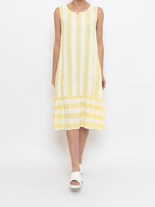 Vintage x Made in Italy x Yellow Striped Linen Dress (S, M)