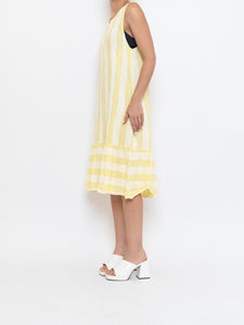 Vintage x Made in Italy x Yellow Striped Linen Dress (S, M)
