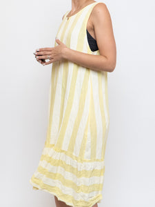 Vintage x Made in Italy x Yellow Striped Linen Dress (S, M)