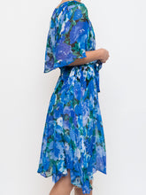 Load image into Gallery viewer, Vintage x Silk Blue Floral Sheer Dress (XS-M)
