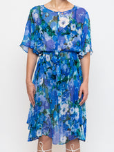 Load image into Gallery viewer, Vintage x Silk Blue Floral Sheer Dress (XS-M)