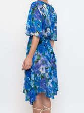 Load image into Gallery viewer, Vintage x Silk Blue Floral Sheer Dress (XS-M)