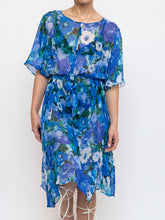 Load image into Gallery viewer, Vintage x Silk Blue Floral Sheer Dress (XS-M)