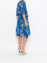 Load image into Gallery viewer, Vintage x Silk Blue Floral Sheer Dress (XS-M)
