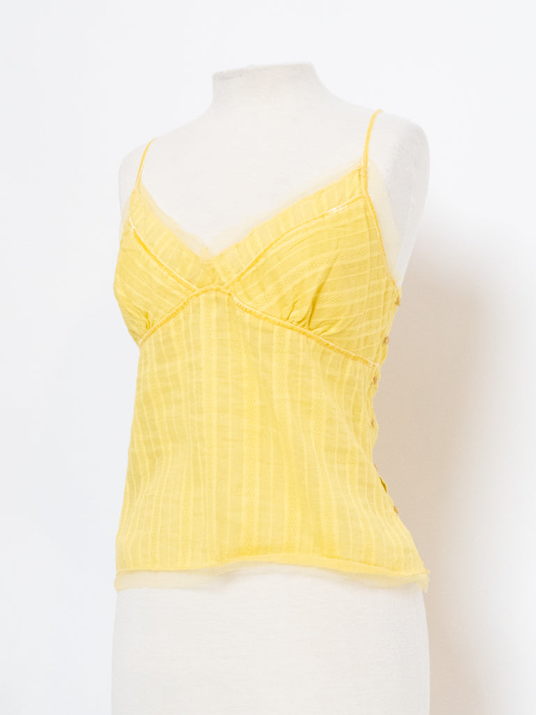 Vintage x Yellow Striped Cotton Tank (L)