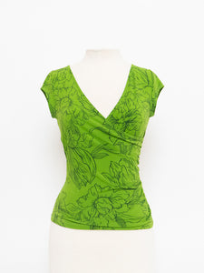 Vintage x Made in Canada x Green Floral Tank (M, L)