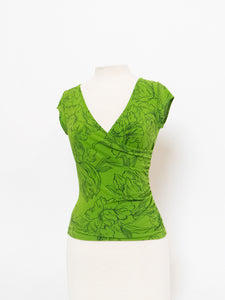 Vintage x Made in Canada x Green Floral Tank (M, L)