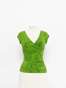 Vintage x Made in Canada x Green Floral Tank (M, L)