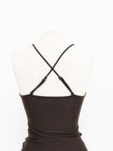 Load image into Gallery viewer, Vintage x Brown Halter Cropped Swim Tank (S, M)