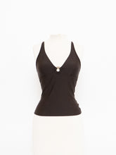 Load image into Gallery viewer, Vintage x Brown Halter Cropped Swim Tank (S, M)