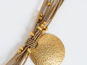 Vintage x Gold Textured Beaded Necklace