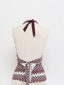 Vintage x Purple ZigZag Patterned Bikini Top (S, M)