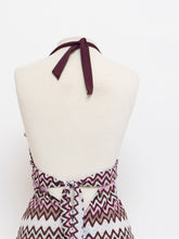 Load image into Gallery viewer, Vintage x Purple ZigZag Patterned Bikini Top (S, M)