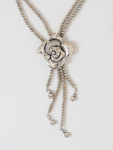 Load image into Gallery viewer, Layered Silver Bead Chunky Rose Necklace