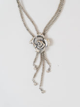 Load image into Gallery viewer, Layered Silver Bead Chunky Rose Necklace