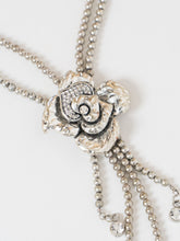 Load image into Gallery viewer, Layered Silver Bead Chunky Rose Necklace