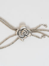 Load image into Gallery viewer, Layered Silver Bead Chunky Rose Necklace