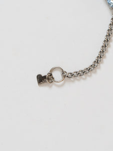 Silver And Blue Rhinestone Choker