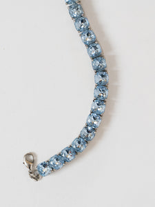 Silver And Blue Rhinestone Choker
