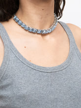 Load image into Gallery viewer, Silver And Blue Rhinestone Choker