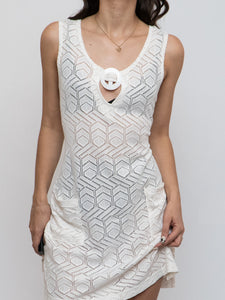 Vintage x Made in Canada x DONNA White Coverup Dress (M)