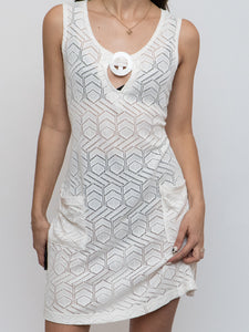 Vintage x Made in Canada x DONNA White Coverup Dress (M)
