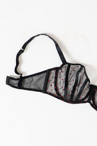 SIMONE PERELE x  Black Mesh Red Star Bra (34E)