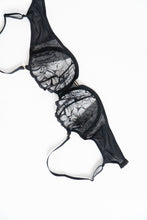 Load image into Gallery viewer, PARJEELING x  Black Floral Mesh Bra (D, DD)