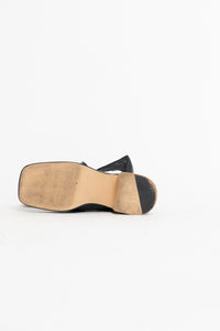 ZARA x Patent Black Heeled Loafers (6.5)