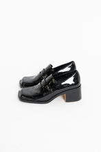 Load image into Gallery viewer, ZARA x Patent Black Heeled Loafers (6.5)
