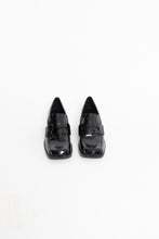 Load image into Gallery viewer, ZARA x Patent Black Heeled Loafers (6.5)