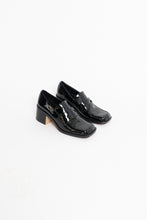Load image into Gallery viewer, ZARA x Patent Black Heeled Loafers (6.5)