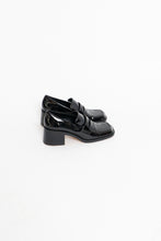 Load image into Gallery viewer, ZARA x Patent Black Heeled Loafers (6.5)