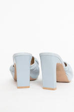Load image into Gallery viewer, Modern x Baby Blue Heeled Faux Leather Sandals (8.5, 9)